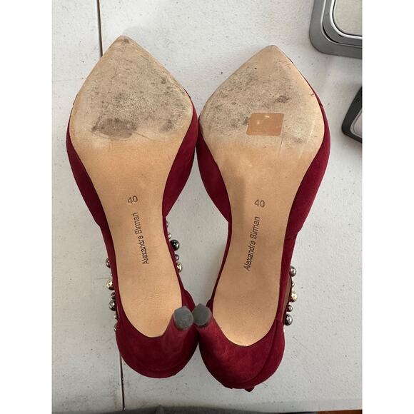 Alexandre Birman Womens Beaded Ankle Strap Stiletto Heels Pumps Size 40 Cocktail - Picture 11 of 13